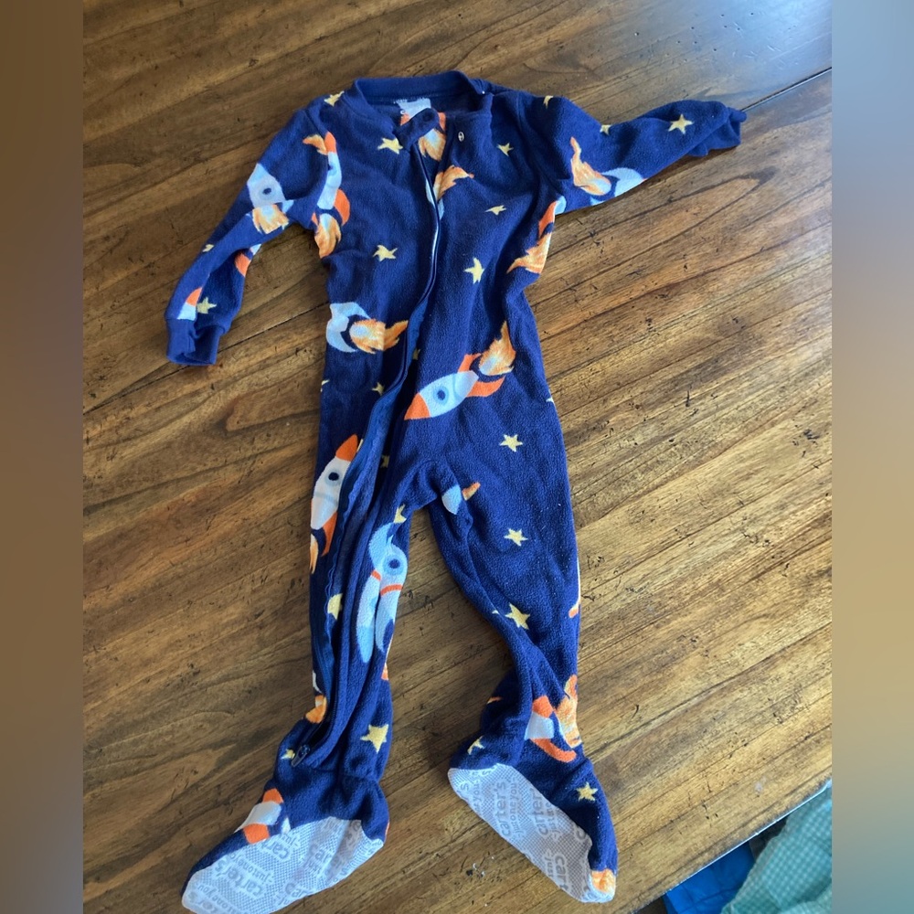 Carters Space-Themed Blue Fleece One Piece
